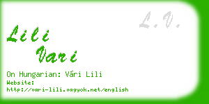 lili vari business card